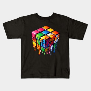 Melting Rubiks Cube Kids T-Shirt